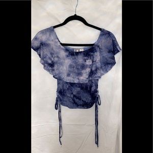 Blue off the shoulder top